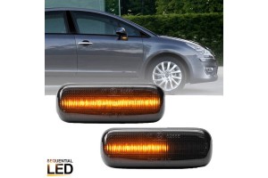 Φλας Καθρέπτη Για Citroen C4 04-11 Dynamic Led Canbus Μαύρο 2 Τεμάχια