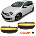 Φλας Καθρέπτη Για Vw Golf 6 Vi 08-12 / Touran 10-15 Osram Dynamic Led Canbus Μαύρο 2 Τεμάχια