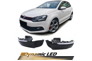 Φλας Καθρέπτη Για Vw Polo 6R 6C 09-17 Dynamic Led Canbus Λευκό 2 Τεμάχια