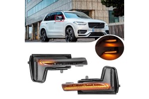 Φλας Καθρέπτη Για Volvo XC60 14+ / XC90 14+ / V90 16+ Led Dynamic Φιμέ 2 Τεμάχια