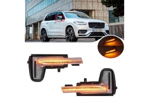 Φλας Καθρέπτη Για Volvo XC60 14+ / XC90 14+ / V90 16+ Led Dynamic Άσπρα 2 Τεμάχια