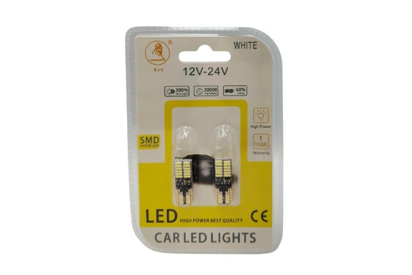 Λάμπες T10 24 Led 106335-100455 Ψείρες Λευκό 12V-24V 2 Τεμάχια Λάμπες T10 24 Led 106335-100455 Ψείρες Λευκό 12V-24V 2 Τεμάχια