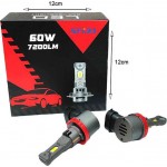 Λάμπες Led Η8/H9/H11/H16JP 60W 7200LM 2 Τεμάχια