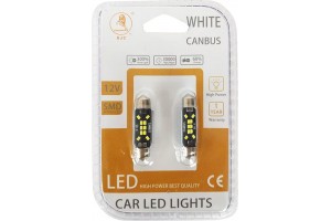 Λάμπες T10 600481-600488-2016-10-100456 10 Led Canbus Σωληνωτή 36mm C5W 2 Τεμάχια