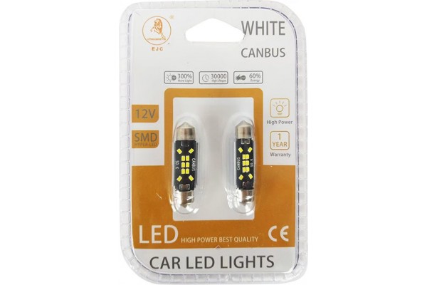 Λάμπες T10 600481-600488-2016-10-100456 10 Led Canbus Σωληνωτή 36mm C5W 2 Τεμάχια Λάμπες T10 600481-600488-2016-10-100456 10 Led Canbus Σωληνωτή 36mm C5W 2 Τεμάχια