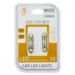 Λάμπες 10 Led Canbus Σωληνωτή 41mm C5W 600485-100452-100287 2Τμχ