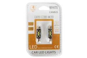 Λάμπες T10 600481-600488-2016-10-100456 10 Led Canbus Σωληνωτή 36mm C5W 2 Τεμάχια