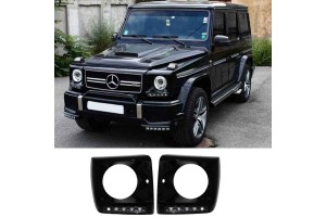 Μασκάκια Φαναριών Με Drl Για Mercedes-Benz G-Class W461/W463 90-15 G55/G65 Amg 4 Τεμάχια