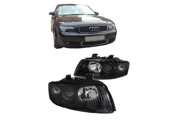 Μπροστινά Φανάρια Set Για Audi A4 B6 8E 00-04 Projectors Μαύρα H7/H7 Depo