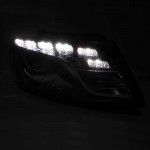 Μπροστινά Φανάρια Set Για Audi Q5 8R 08-12 Tru Drl Μαύρα H7 Με Μοτέρ Depo