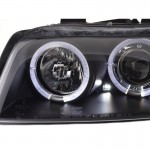 Μπροστινά Φανάρια Set Για Audi A4 B6 00-04 Angel Eyes & Led Μαύρα H1/H1 Sonar
