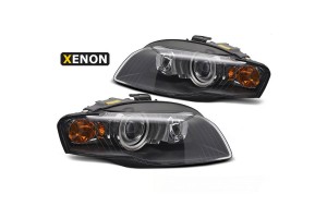 Μπροστινά Φανάρια Set Για Audi A4 B7 04-08 D1S Xenon Μαύρα Με Μοτέρ Tyc