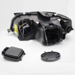 Μπροστινά Φανάρια Set Για Audi A3 8P 03-08 Angel Eyes Μαύρα H7/H7 Με Μοτέρ Depo