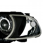 Μπροστινά Φανάρια Set Για Bmw 3 E46 Coupe / Cabrio 99-03 Angel Eyes Μαύρα H7/H7 Με Μοτέρ Eagle Eyes