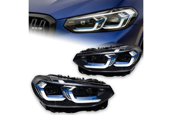 Μπροστινά Φανάρια Set Για Bmw Χ3 G01 / G08 18-22 Led Laser Style Μαύρα Carner