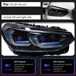 Μπροστινά Φανάρια Set Για Bmw Χ3 G01 / G08 18-22 Led Laser Style Μαύρα Carner