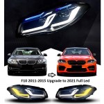 Μπροστινά Φανάρια Set Για Bmw 5 F10 /F18 11-17 G30 Look Full Led Laser Style Black Carner