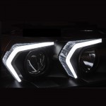 Μπροστινά Φανάρια Set Για Bmw 3 E90 / E91 05-08 G60 Look 3D Drl & Led Φλας Μαύρα H7/H1 Reliable Auto Parts