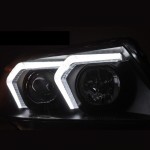 Μπροστινά Φανάρια Set Για Bmw 3 E90 / E91 05-08 G60 Look 3D Drl & Led Φλας Μαύρα H7/H1 Reliable Auto Parts