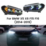 Μπροστινά Φανάρια Set Για Bmw X5 F15 (2013-2018) / X6 F16 (2014-2019) Conversion To G05 / G06 Look Μαύρα Carner