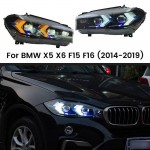 Μπροστινά Φανάρια Set Για Bmw X5 F15 (2013-2018) / X6 F16 (2014-2019) Conversion To G05 / G06 Look Μαύρα Carner