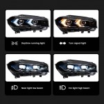 Μπροστινά Φανάρια Set Για Bmw X5 F15 (2013-2018) / X6 F16 (2014-2019) Conversion To G05 / G06 Look Μαύρα Carner
