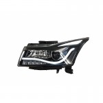 Μπροστινά Φανάρια Set Για Chevrolet Cruze 09-14 Tube Drl & Led Φλας Μαύρα H7/H1 Manual Carner