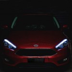 Μπροστινά Φανάρια Set Για Ford Focus 15-18 Tru Drl Tube Lights & Led Φλας Μαύρα H9/H1 Με Μοτέρ Junyan