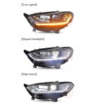 Μπροστινά Φανάρια Set Για Ford Mondeo mk5 13-16 Drl Chrome H7/Led Με Φλας Dynamic Carner