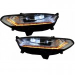 Μπροστινά Φανάρια Set Για Ford Mondeo mk5 13-16 Drl Chrome H7/Led Με Φλας Dynamic Carner