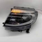 Μπροστινά Φανάρια Set Για Ford Ranger T6 2012-2015 Drl Dynamic Μαύρα Full Led Με Μοτέρ