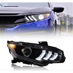 Μπροστινά Φανάρια Set Για Honda Civic FC5 2016-2021 Munstang Look Led Black