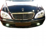 Μπροστινά Φανάρια Set Για Mercedes-Benz S-Class W220 98-05 Drl & Led Φλας Χρωμίου H7/H1 Manual Junyan