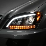 Μπροστινά Φανάρια Set Για Mercedes-Benz ML-Class W164 05-08 Drl Tube Lights Dynamic Φλας W166 Look Μαύρα H9/H1 Με Μοτέρ Junyan