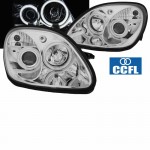 Μπροστινά Φανάρια Set Για Mercedes-Benz Slk R170 96-04 Ccfl Angel Eyes Χρωμίου H1/H1 Manual Sonar