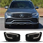 Μπροστινά Φανάρια Set Για Mercedes-Benz Glc C253/X253 Upgrade Σε Facelift Look 20210-2021 Μαύρα Full Led Drl Με Μοτέρ Carner