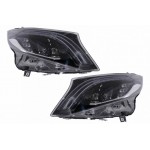 Μπροστινά Φανάρια Set Για Mercedes-Benz Vito W447 14-20 Maybach Look Drl Led Tube Μαύρα