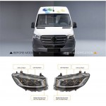 Μπροστινά Φανάρια Set Για Mercedes-Benz Sprinter W907 2018-2023Μαύρα Full Led Carner