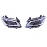 Μπροστινά Φανάρια Set Για Mercedes-Benz Sprinter W907 2018-2023Μαύρα Full Led Carner
