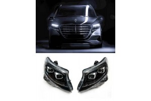 Μπροστινά Φανάρια Set Για Mercedes-Benz Vito W447 14-24 W448 2025 Look Drl Led Tube Μαύρα Carner