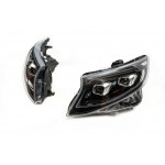 Μπροστινά Φανάρια Set Για Mercedes-Benz Vito W447 14-24 W448 2025 Look Drl Led Tube Μαύρα Carner