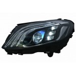 Μπροστινά Φανάρια Set Για Mercedes-Benz C-Class W205 14-20 Upgrade To Maybach Full Led Drl Μαύρα Με Μοτέρ Carner