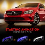 Μπροστινά Φανάρια Set Για Mercedes-Benz Cla W117 13-19 Upgrade Σε Facelift Look Μαύρα Full Led Drl Με Μοτέρ Carner
