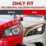 Μπροστινά Φανάρια Set Για Mercedes-Benz Cla W117 13-19 Upgrade Σε Facelift Look Μαύρα Full Led Drl Με Μοτέρ Carner