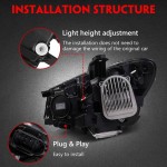 Μπροστινά Φανάρια Set Για Mercedes-Benz Cla W117 13-19 Upgrade Σε Facelift Look Μαύρα Full Led Drl Με Μοτέρ Carner
