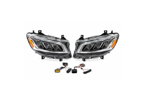 Μπροστινά Φανάρια Set Για Mercedes-Benz Sprinter W907 2018-2023Μαύρα Full Led Carner