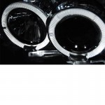 Μπροστινά Φανάρια Set Για Nissan Navara D22 01-04 Angel Eyes & Led Μαύρα H1/H1 Manual Junyan