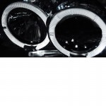 Μπροστινά Φανάρια Set Για Nissan Navara D22 01-04 Angel Eyes & Led Χρωμίου H1/H1 Manual Junyan