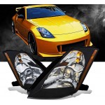 Μπροστινά Φανάρια Set Για Nissan 350Z 03-05 Projector Μαύρα H7/H1 Manual