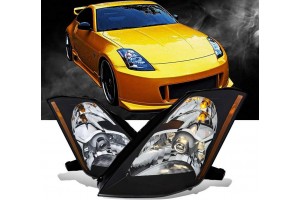 Μπροστινά Φανάρια Set Για Nissan 350Z 03-05 Projector Μαύρα H7/H1 Manual
